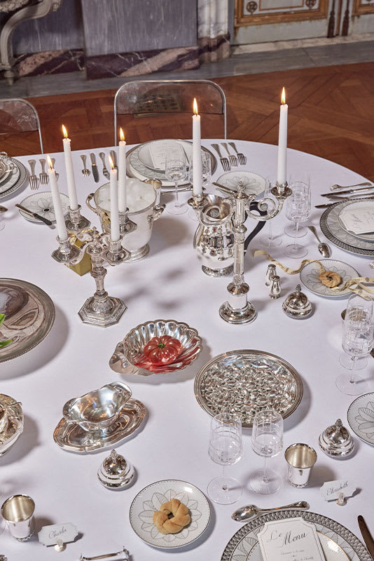 クリストフル　プレート Porcelain Dinner Plate Bayblone